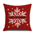 Christmas red throw pillow cover with white snowflake and let it snow print, festive home decor. - Style 8(4)