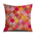 Modern gradient geometric throw pillow cover linen cushion for home sofa bedroom decor - 45x45cm Single-Sided Print / Pink