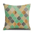 Modern geometric cushion cover, green and grey Moroccan trellis pattern throw pillow case 45x45 - 45x45cm Single-Sided Print / Green