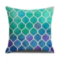 Federa per cuscino lino sfumato moderno minimalista copricuscino decorativo geometrico - Stampa Monofacciale 45x45cm / Turchese