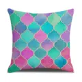 Fodera per cuscino in lino geometrico sfumato, copricuscino moderno per divano e camera. - Stampa Monofacciale 45x45cm / Multicolore