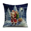 Christmas printed throw pillow cover for sofa and bedroom decoration, festive linen cushion cover. - BJBZ578F80