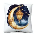 Decorative moon star lantern cushion cover for sofa bedroom holiday home decor throw pillow - Style 2 (ZY186) / 45x45cm
