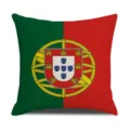 Portugal national flag square cushion cover, linen decorative throw pillow case for fans. - Portugal Flag