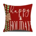 Christmas decorative throw pillow cover red holiday festive accent cushion case 45x45cm - Style 8(2)