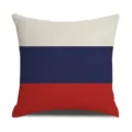 Russian flag print linen pillowcase, square cushion cover for home decor and fans collection. - Russian Flag