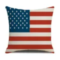 US flag printed linen throw pillow cover for sofa bedroom fan home decoration 45x45cm - USA Flag