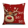 Christmas decorative throw pillow cover with cute reindeer and snowflake print for sofa. - Style 1(4)