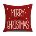 Christmas red throw pillow cover with white merry christmas text and star prints for home. - Style 1(3)
