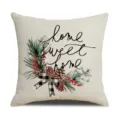 Christmas throw pillow cover featuring pine wreath design, festive home decor cushion case. - Style 3(4)