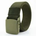 Durable military tactical nylon canvas belt for outdoor sports, training and daily wear. - Army Green / 125cm