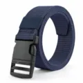 Navy Blue Tactical Canvas Belt, Durable Nylon Webbing with Quick Release Plastic Buckle. - Navy Blue / 125cm