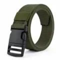 Army Green Canvas Tactical Belt Durable Nylon Webbing Work Belt Casual Outdoor Utility Belt - Army Green / 125cm