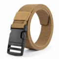 Tactical canvas belt for men and women, durable nylon strap in wolf brown color variant. - Wolf Brown / 125cm