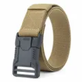 Durable Canvas Tactical Belt Work Belt for Outdoor Sports and Military Training - Wolf Brown (Elastic) / 125cm