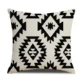 Modern geometric black and white throw pillow cover, minimalist linen cushion case for sofa home decor. - 45 Size Linen Pillow Cover (Without Core) Single-Sided Print / 6JH(1)