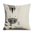 Linen cartoon zebra throw pillow cover, cute animal cushion case for home sofa decor. - 45 Size Linen Pillow Cover (Without Core) Single-Sided Print / Zebra
