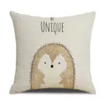 Cute cartoon hedgehog linen pillow cover, modern minimalist sofa cushion cover for home decor. - 45 Size Linen Pillow Cover (Without Core) Single-Sided Print / Hedgehog
