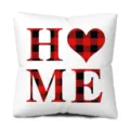 Red black buffalo plaid Valentine's Day HOME throw pillow cover soft sofa cushion case. - 45x45cm Single-Sided Print / Red Black Plaid 3