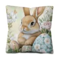 Housse de coussin lapin de Pâques, jolie taie d'oreiller florale pour canapé salon. - FH45(1)