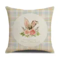Easter bunny throw pillow cover linen printed decorative sofa cushion case 45x45cm - Style 1 / 45x45cm