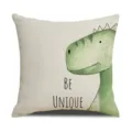 Housse de coussin en lin motif dinosaure dessin animé pour décoration de canapé salon. - Taille 45 Housse de Coussin en Lin (Sans Noyau) Impression Unilatérale / Dinosaure
