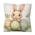 Housse de coussin lapin de Pâques mignon style nordique impression numérique déco canapé - FH45(4)