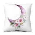 Purple Moon Floral Peach Skin Cushion Cover, decorative pillowcase for sofa and bed home use. - Style 3 (ZY161-3) / Peach Skin Pillow Cover