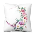 Decorative cushion cover with watercolor moon and floral print, soft peach skin fabric. - Style 4 (ZY161-4) / Peach Skin Pillow Cover