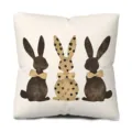 Housse de coussin lapin de Pâques joli imprimé cœur taie d'oreiller canapé chambre déco variante - Style Lapin de Dessin Animé (FH3 (1)) / 45x45cm