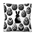 Housse de coussin douce imprimee lapin de Paques et oeufs pour decoration de canape - Lapin Œuf Style Deux