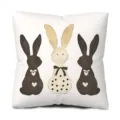 Housse de coussin lapin de Pâques cœur impression mignonne décoration canapé lit - Style Lapin de Dessin Animé (FH3 (3)) / 45x45cm