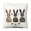 Housse de coussin en peau de pêche imprimée lapin mignon de Pâques pour canapé chambre. - Style Lapin de Dessin Animé (FH3 (4)) / 45x45cm
