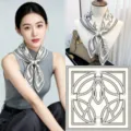 Luxury 65cm silk scarf for women, elegant old money style printed square neckerchief wrap. - Imperial Horse Court Order