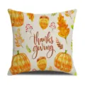 Federa per cuscino del Ringraziamento con stampa acquerello di zucca e foglie autunnali. - 45x45cm Stampa Monolaterale / modello 3