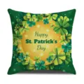 Fodera per cuscino San Patrizio in lino trifoglio decorativa per divano casa - 45x45cm / Modello 5
