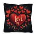Valentine's Day heart throw pillow cover black red aesthetic decorative cushion case sofa bed - Black Red Heart / 45x45cm