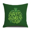 Green St. Patricks Day linen throw pillow square sofa cushion for living room bedroom - St. Patrick's Day Style 1