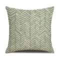 Funda de cojín de lino verde diseño geométrico, funda de almohada decorativa moderna minimalista. - Tamaño 45 Funda de Cojín de Lino (Sin Núcleo) Estampado de Una Sola Cara / Estilo 11
