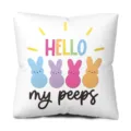 Housse de coussin lapin pastel mignonne avec impression de lettres pour canapé bureau. - Impression de lapin de dessin animé / Style 1