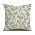Modern minimalist linen throw pillow cover with sage green botanical floral pattern, no insert. - 45 Size Linen Pillow Cover (Without Core) Single-Sided Print / Style 1