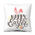Housse de coussin lapin de Pâques blanc, tissu peau de pêche doux, taie décorative de fête. - Imprimé Lapin Œuf de Pâques / Style 2