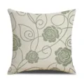 Modern minimalist linen throw pillow cover with elegant green floral vine print, soft and durable. - 45 Size Linen Pillow Cover (Without Core) Single-Sided Print / Style 2