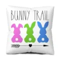 Housse de Coussin Lapin de Pâques Mignon Motif Lapin Impression Peau de Pêche Déco Intérieur - Impression Dos de Lapin / Style 4