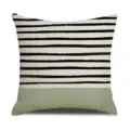 Modern minimalist linen cushion cover with striped and green color block design. - 45 Size Linen Pillow Cover (Without Core) Single-Sided Print / Style 4