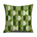 Funda de cojín geométrica verde moderna, elegante funda de lino para almohada variante. - Tamaño 45 Funda de Cojín de Lino (Sin Núcleo) Estampado de Una Sola Cara / Estilo 5
