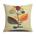 Nordic style floral pattern linen throw pillow cover square cushion case home decor main view - 45 Size Linen Pillow Cover (Without Core) Single-Sided Print / Style 4