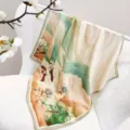 Silk square scarf 100% mulberry silk elegant artistic floral print for women 68cm - Spring Mountain Fragrance / 68cm
