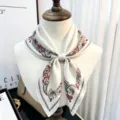 Mulberry Silk Square Scarf 65cm Retro Paisley Print Elegant Women Neck Scarf Gift - Plain Edge Dream