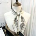 Elegant silk square scarf featuring classic black and white architectural print for women. - Black And White Architectural Line Draft